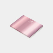 Post-it® monogramme rose pâle nom glamour (Incliné)