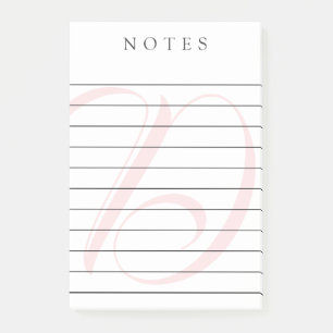Post-it® Monogramme rose pâle Notes liées