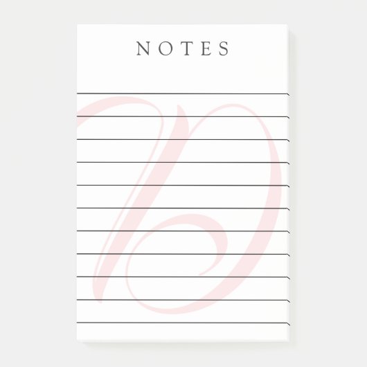 Post-it® Monogramme rose pâle Notes liées (Devant)