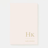 Post-it® Monogramme rose pâle Simple moderne féminin Minima (Devant)