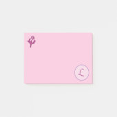 Post-it® Monogramme Rose rose L (Devant)