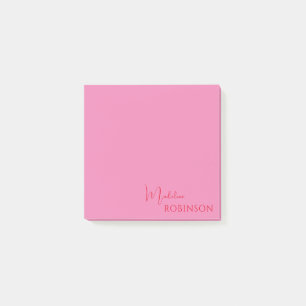 Post-it® Monogramme rose rose minimaliste pour fille