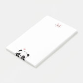 Post-it® Monogramme rose rose pâle Panda mignon Note post-i (Incliné)