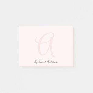 Post-it® Monogramme rose rose rose moderne minimaliste fémi