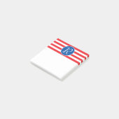 Post-it® Monogramme rouge blanc et bleu (Incliné)