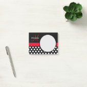 Post-it® Monogramme rouge noir blanc Polka point (Bureau)