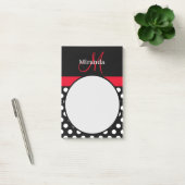 Post-it® Monogramme rouge Noir Blanc Polka Pot Notes post-i (Bureau)