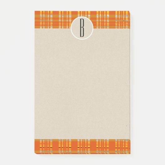 Post-it® Monogramme rustique Brown et plaqué orange (Devant)