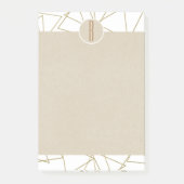 Post-it® Monogramme rustique Kraft moderne en or blanc (Devant)