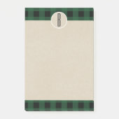 Post-it® Monogramme rustique Kraft noir vert initial (Devant)