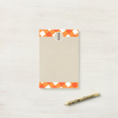 Post-it® Monogramme rustique Kraft Plaid Blanc orange initi (Sur un bureau)
