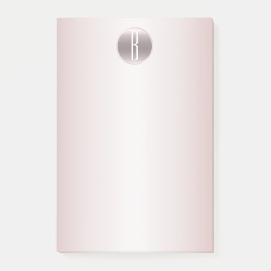Post-it® Monogramme rustique rose pâle et brillant (Devant)