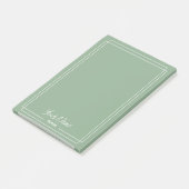 Post-it® Monogramme sauge vert avec bordures blanches (Incliné)