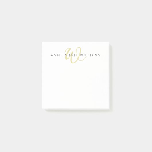 Post-it® Monogramme Script Chartreuse Moderne (Devant)