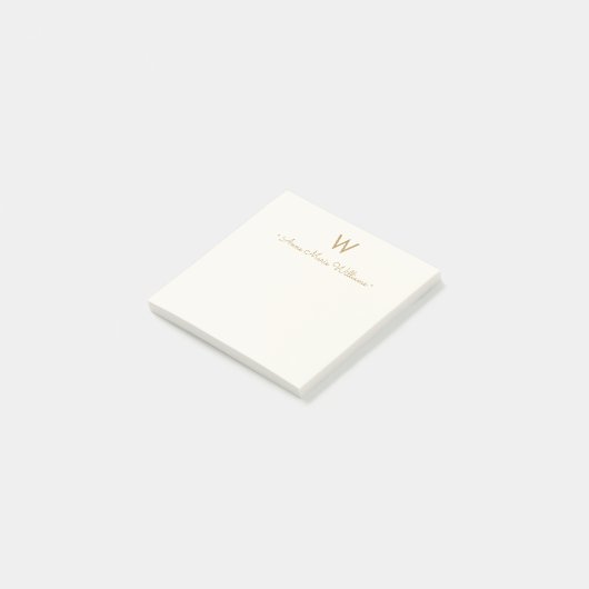 Post-it® Monogramme Script Or Moderne (Incliné)