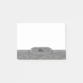 Post-it® Monogramme simili cuir gris (Devant)