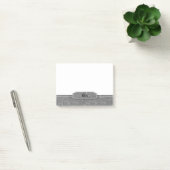 Post-it® Monogramme simili cuir gris (Bureau)
