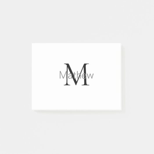 Post-it® monogramme simple de lettre initiale ajoutez votre (Devant)