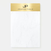 Post-it® Monogramme simple et moderne en or et marbre perso (Devant)