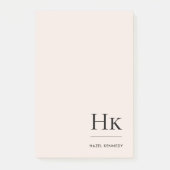 Post-it® Monogramme Simple Moderne Chic Blush Pink Monogram (Devant)