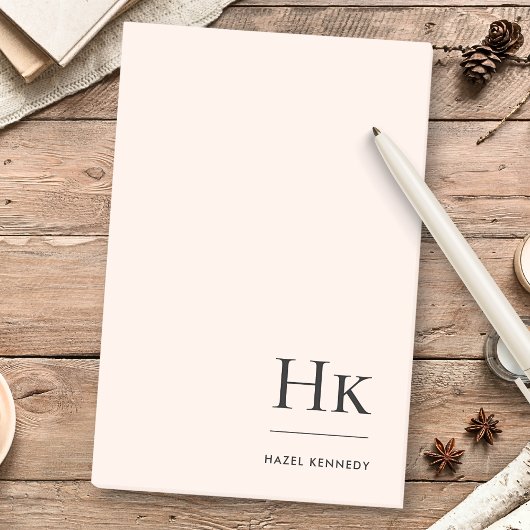 Post-it® Monogramme Simple Moderne Chic Blush Pink Monogram