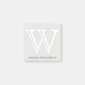 Post-it® Monogramme simple Nom initial White Grey 3x3 (Devant)