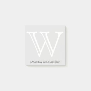 Post-it® Monogramme simple Nom initial White Grey 3x3