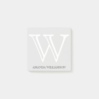 Post-it® Monogramme simple Nom initial White Grey 3x3
