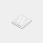 Post-it® Monogramme simple Nom initial White Grey 3x3 (Incliné)