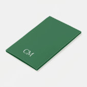 Post-it® monogramme simple vert foncé (Incliné)