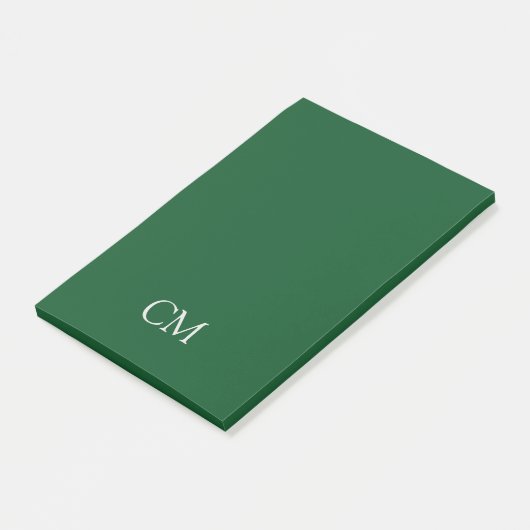 Post-it® monogramme simple vert foncé (Incliné)