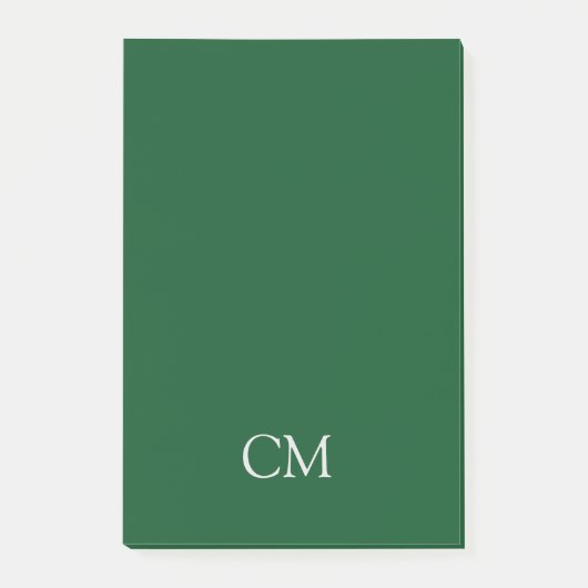 Post-it® monogramme simple vert foncé (Devant)