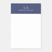 Post-it® Monogramme Sylish Marine Bleu Script tendance à fa (Devant)