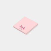 Post-it® Monogramme tendance esthétique Hot rose personnali (Incliné)