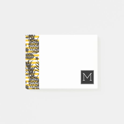 Post-it® Monogramme tiré par la main des ananas | (Devant)