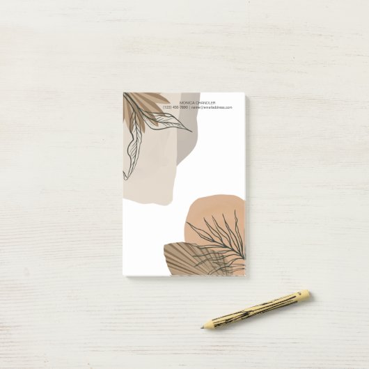 Post-it® Monogramme tropical chic Boho (Sur un bureau)