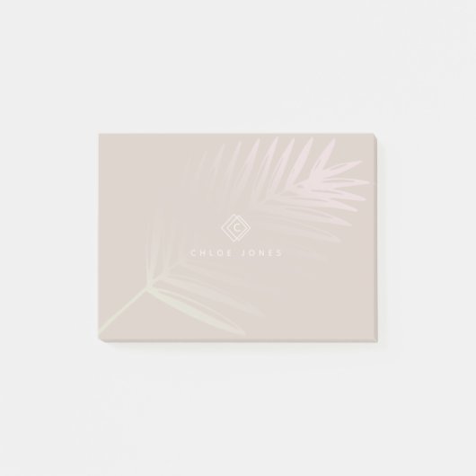Post-it® Monogramme tropique Pastel doux Dégradé Branche de (Devant)