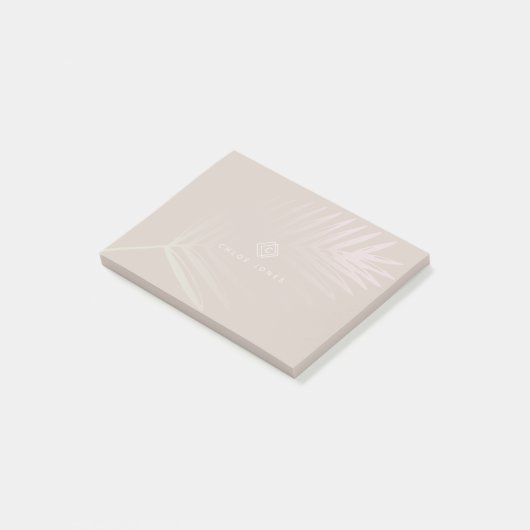 Post-it® Monogramme tropique Pastel doux Dégradé Branche de (Incliné)