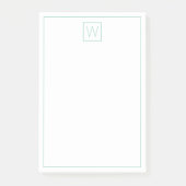 Post-it® Monogramme Turquoise clair simple et blanc (Devant)