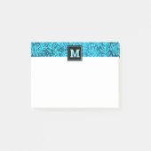 Post-it® Monogramme turquoise feuille botanique motif moder (Devant)