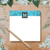 Post-it® Monogramme turquoise feuille motif moderne