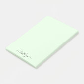 Post-it® Monogramme vert fille Script moderne personnalisé (Incliné)