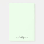 Post-it® Monogramme vert fille Script moderne personnalisé (Devant)