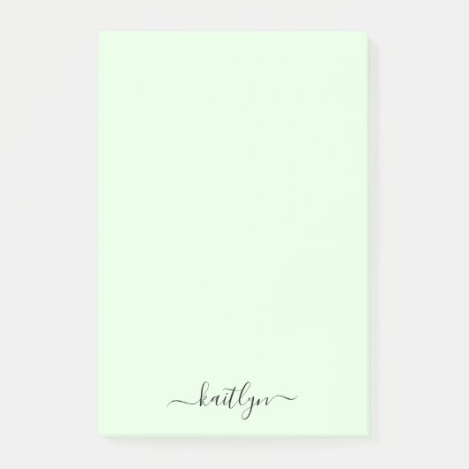 Post-it® Monogramme vert fille Script moderne personnalisé (Devant)
