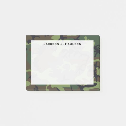 Post-it® Monogramme vert, marron, camouflage noir (Devant)