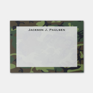 Post-it® Monogramme vert, marron, camouflage noir