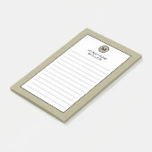 Post-it® Monogramme vert moderne et tendance (Incliné)