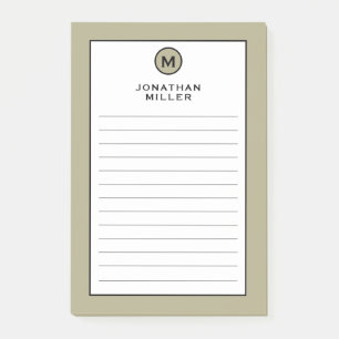 Post-it® Monogramme vert moderne et tendance