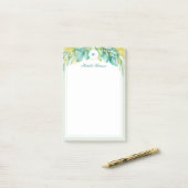Post-it® Monogramme Vert moderne Eucalyptus Feuille Olive (Sur un bureau)