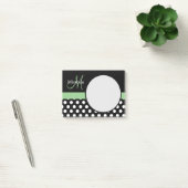 Post-it® Monogramme vert noir blanc Polka point (Bureau)